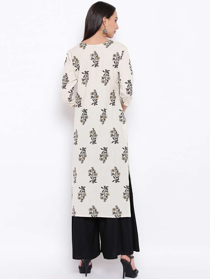 printed straight kurta - 17459470 - Standard Image - 4