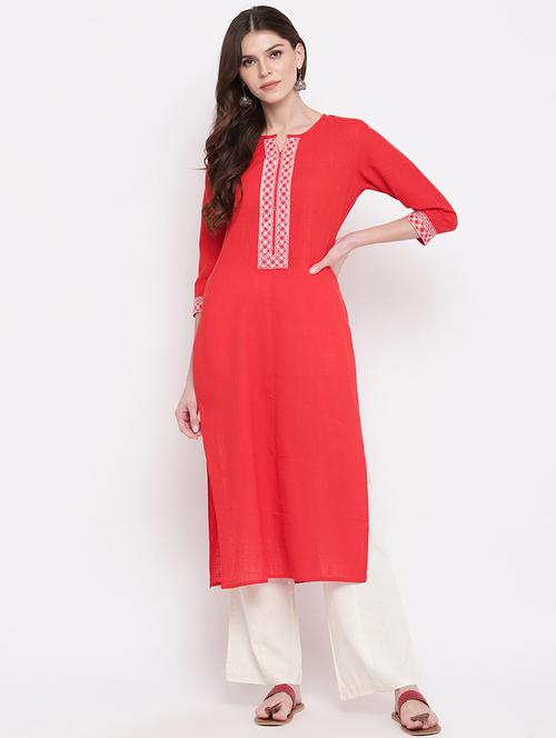 women's straight kurta - 17459472 - Standard Image - 0