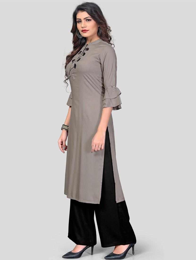 solid kurta palazzo set - 17459625 -  Standard Image - 1