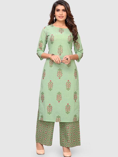 printed kurta palazzo set - 17459651 - Standard Image - 0