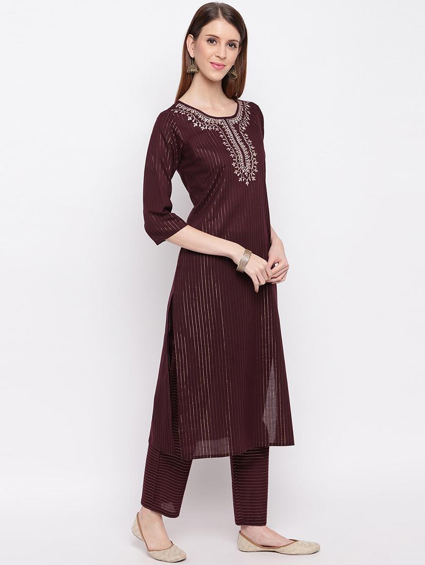 embroidered kurta pant set - 17459682 - Standard Image - 1