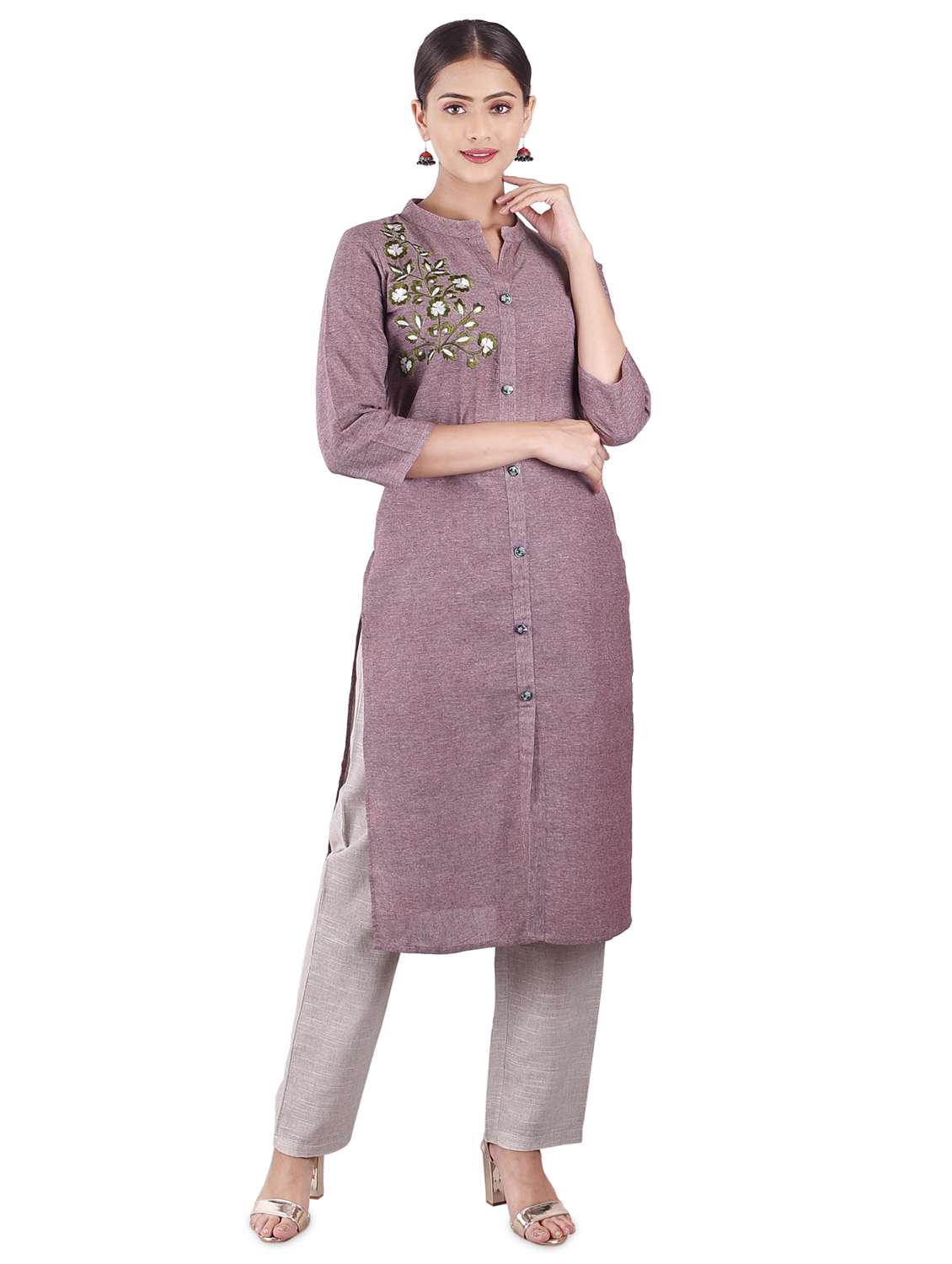 solid straight kurta