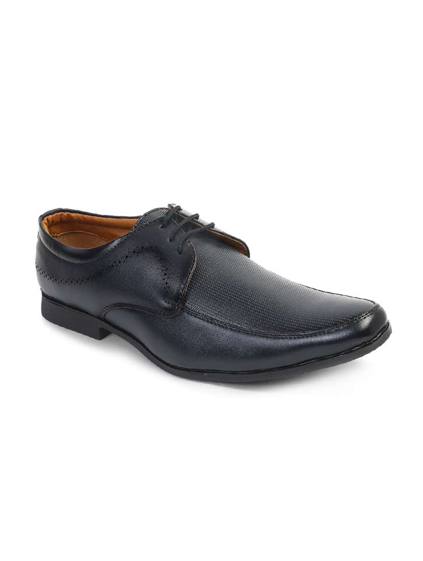 blue synthetic & mesh laceup derbies