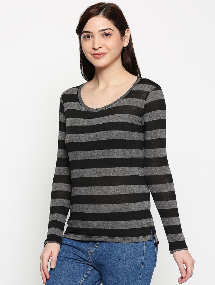 round neck striped tee - 17461365 - Standard Image - 1