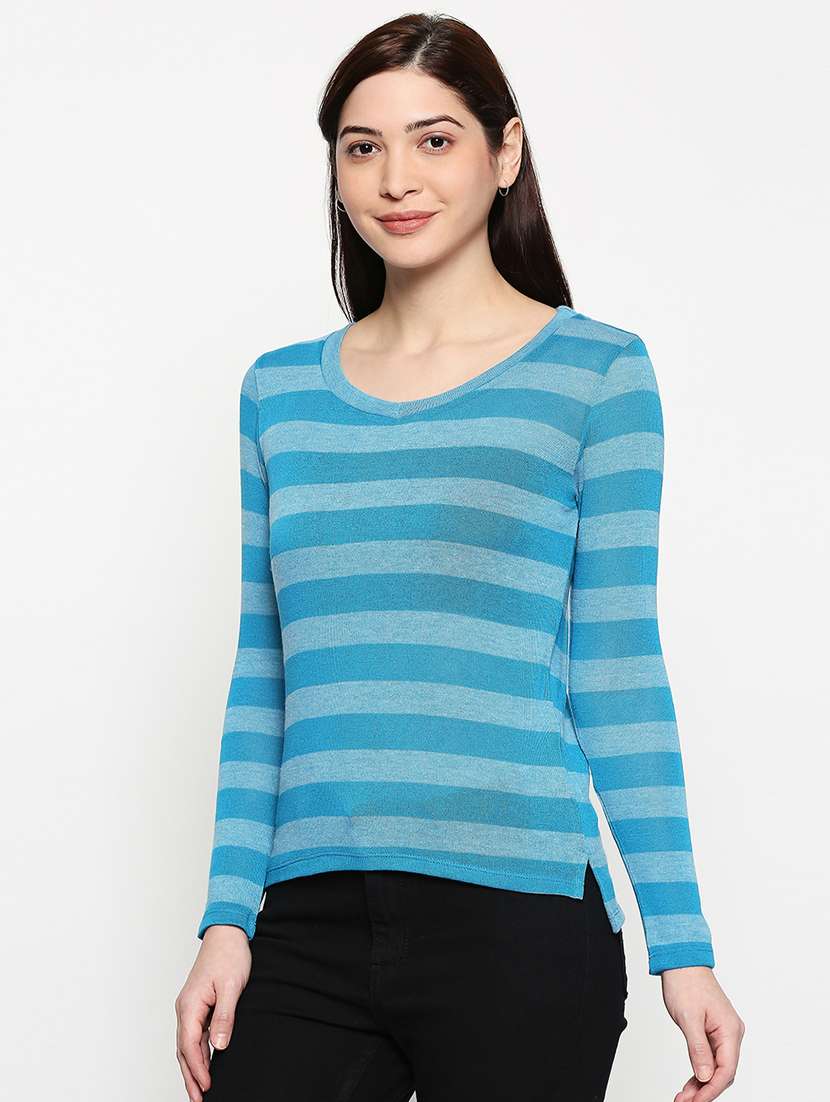 round neck striped  tee - 17461366 -  Standard Image - 1