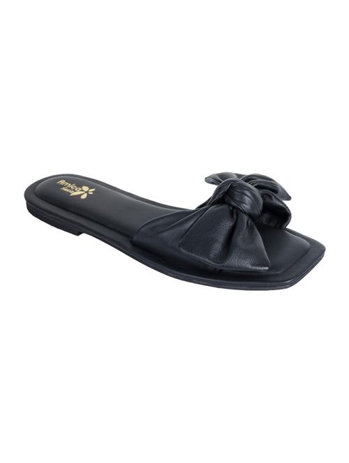 black leather slip on sandals - 17462027 -  Standard Image - 0