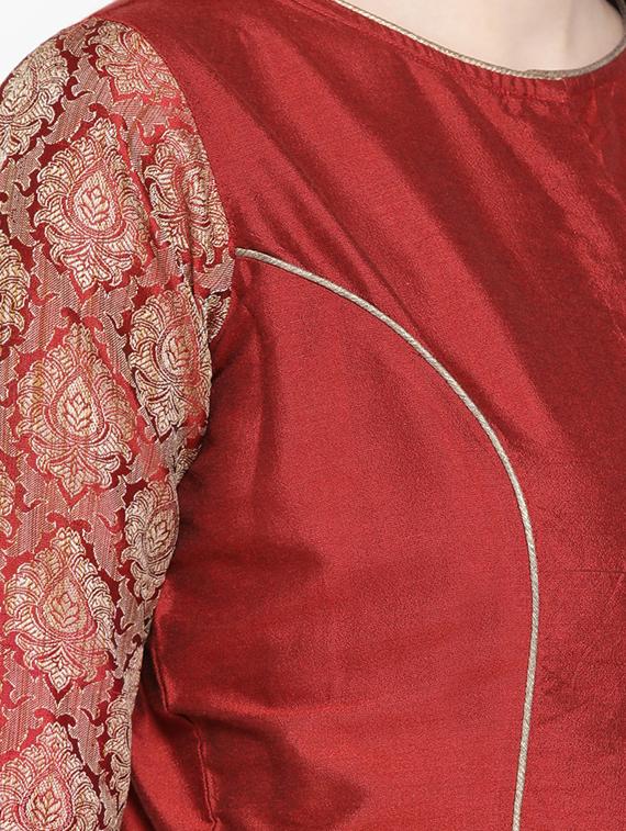 self design maroon blouse - 17462191 - Standard Image - 4