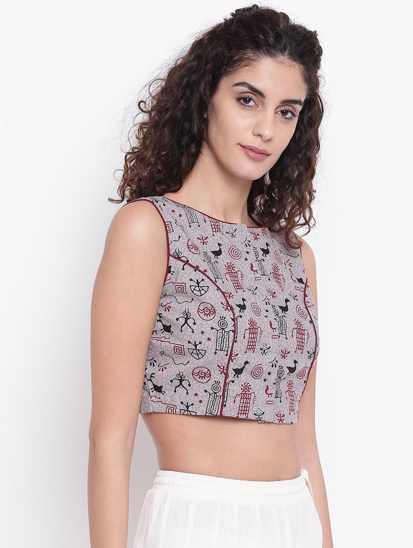 conversational printed blouse - 17462195 - Standard Image - 1