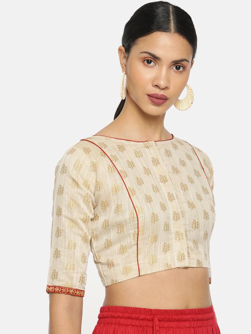 off-white brocade blouse - 17462203 - Standard Image - 1