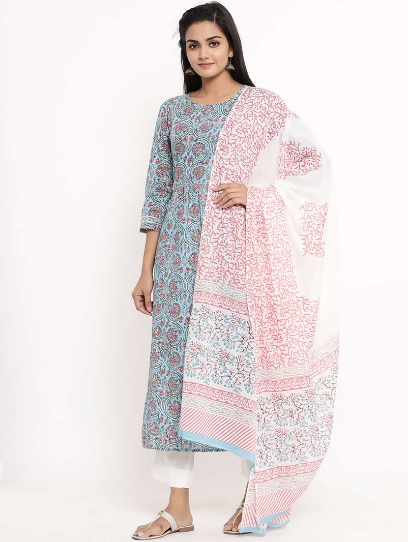 printed suit set with dupatta - 17462510 -  Standard Image - 1