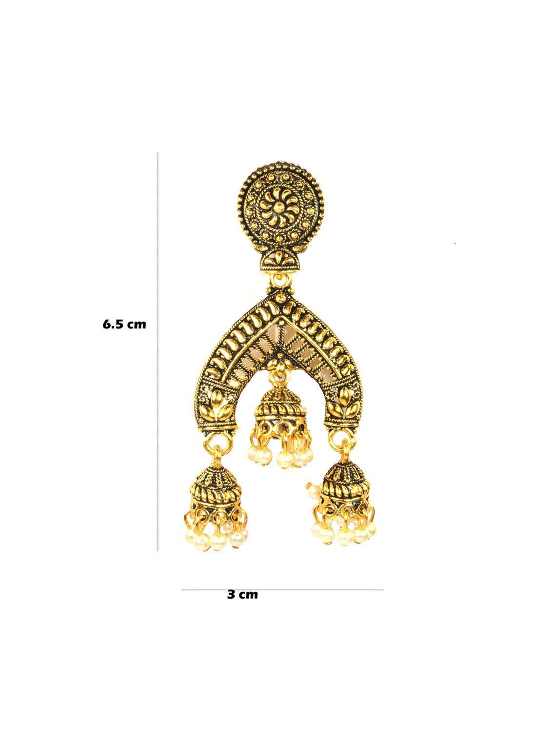 gold metal drop earring - 17462627 -  Standard Image - 1