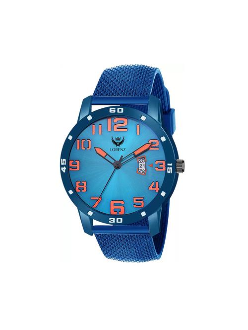 lorenz two tone chain & blue dial watch for men | watch for boys | mk-3065k - 17462754 -  Standard Image - 0