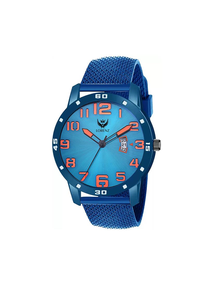 lorenz two tone chain & blue dial watch for men | watch for boys | mk-3065k - 17462754 -  Zoom Image - 0