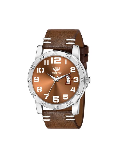 lorenz date edition brown dial analog watch for men | watch for boys- mk-3070k - 17462759 - Standard Image - 0