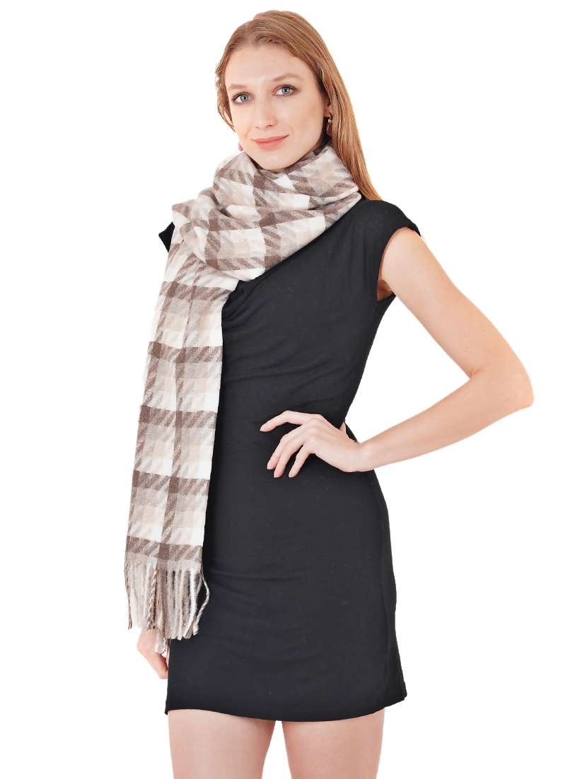 women's checks print stole - 17462833 -  Standard Image - 1