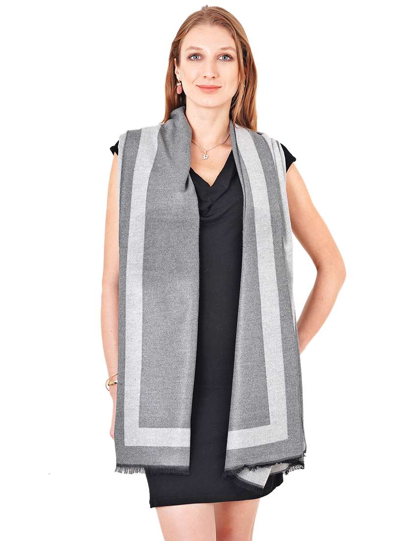 women's grey stole - 17462837 -  Standard Image - 1