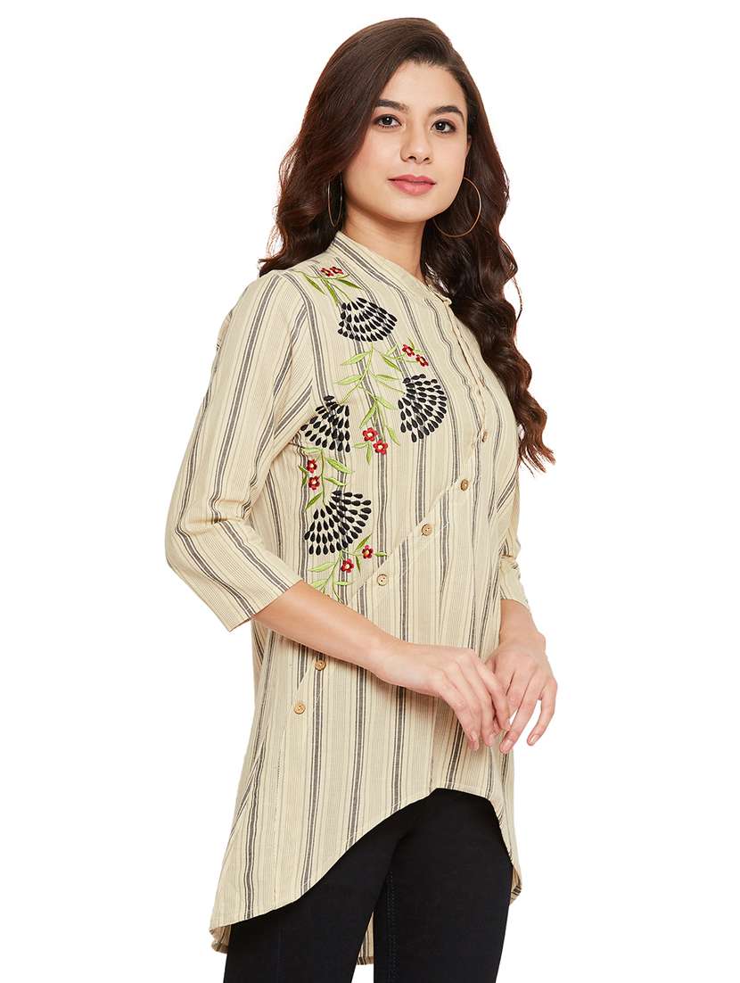 embroidered high-low tunic - 17462939 - Standard Image - 1