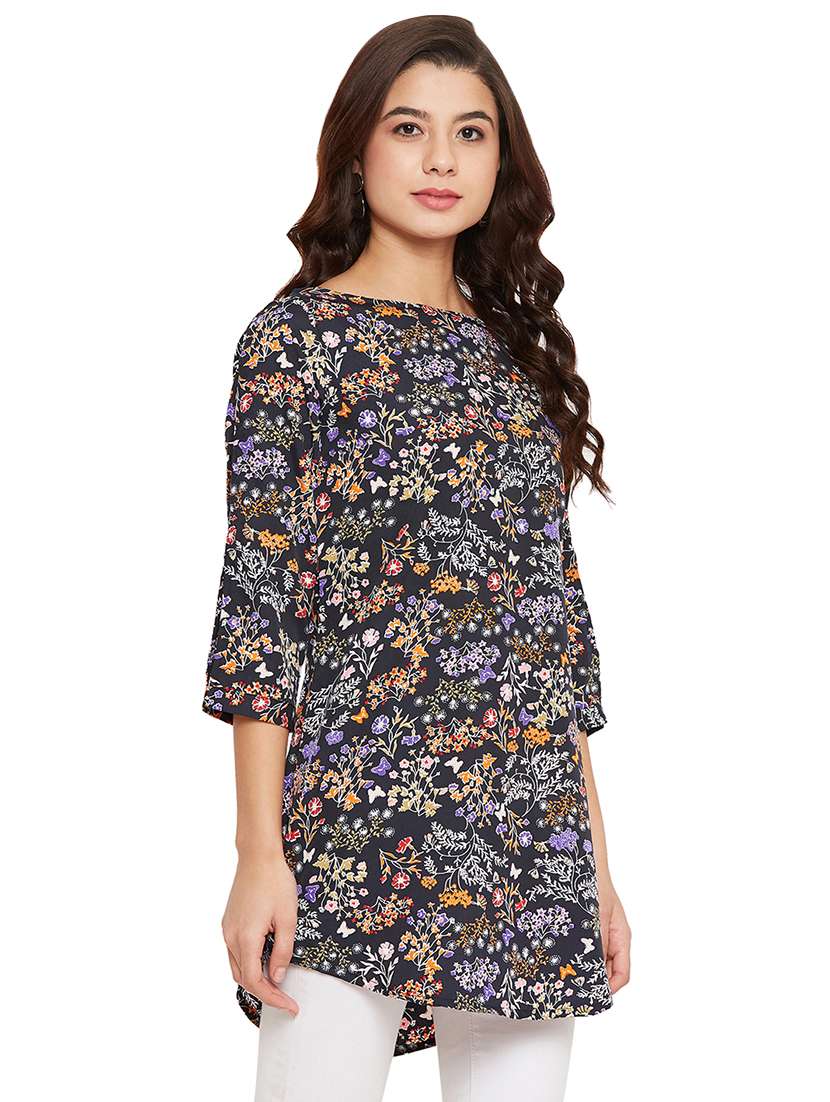 boat neck floral tunic - 17462958 -  Standard Image - 1