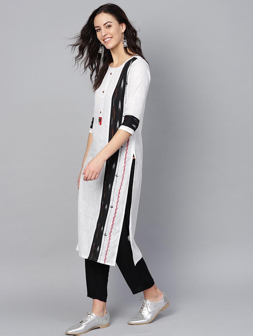 solid straight kurta - 17463134 - Standard Image - 1