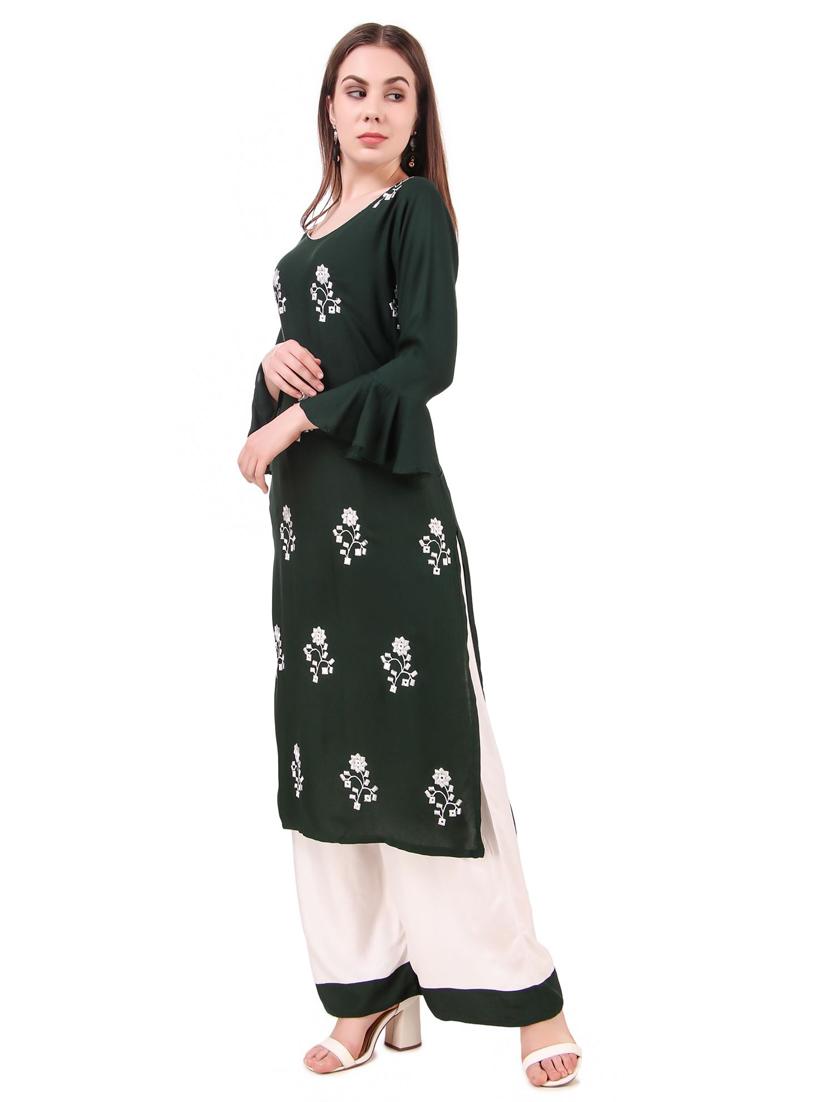 embroidered kurta palazzo set - 17463197 -  Standard Image - 1