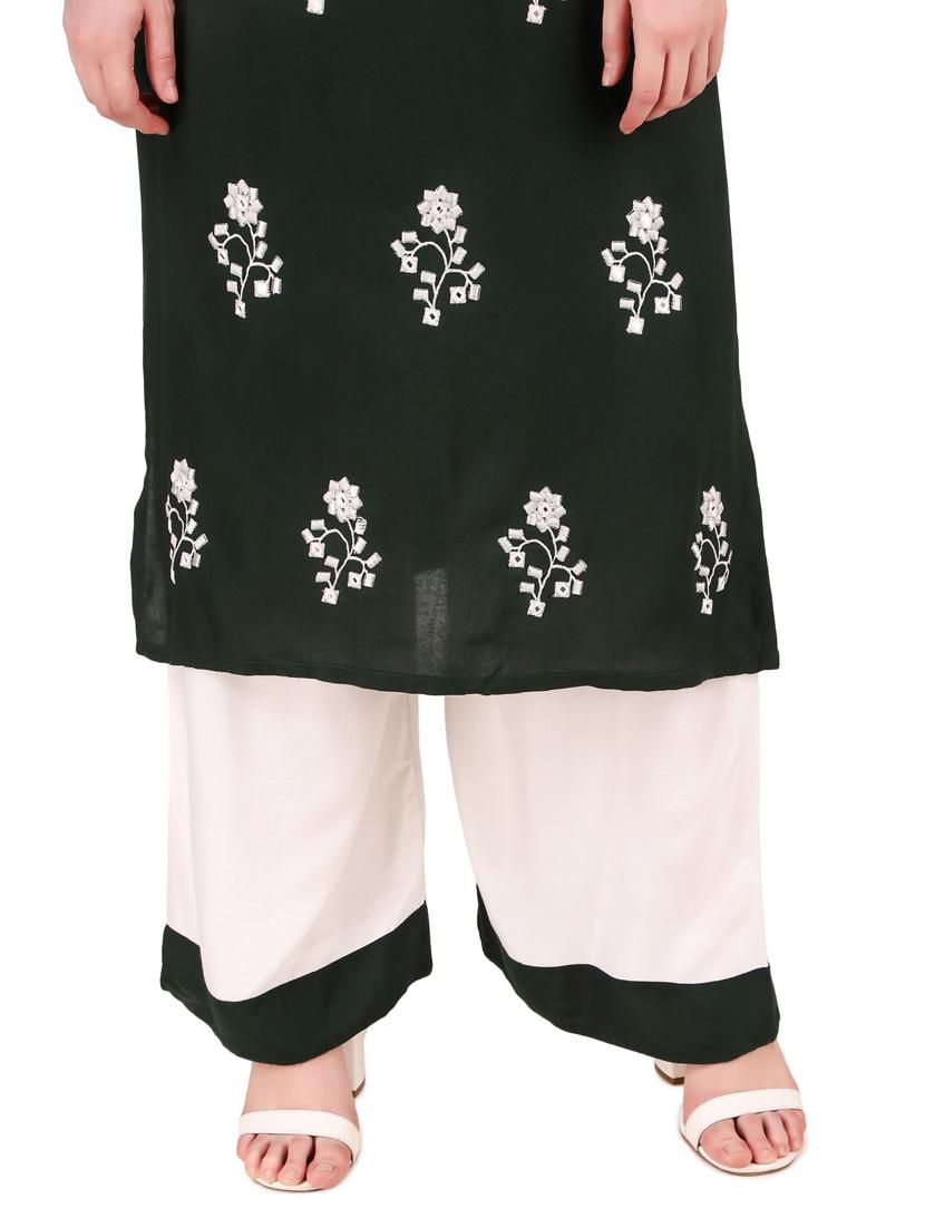 embroidered kurta palazzo set - 17463197 - Standard Image - 4