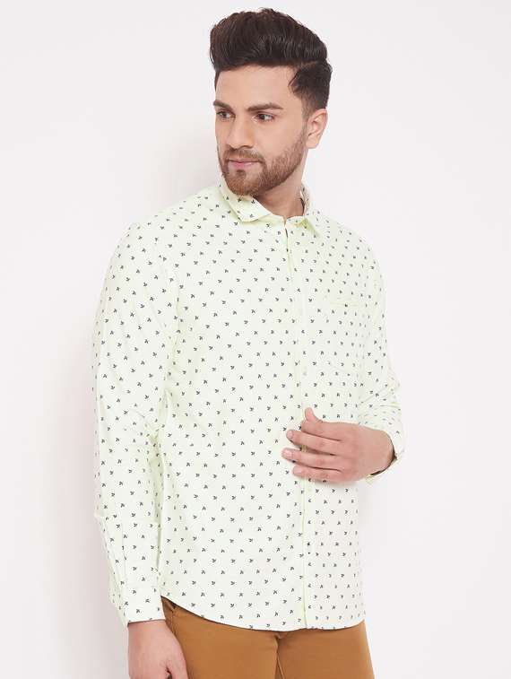 off white printed casual shirt - 17463464 -  Standard Image - 1