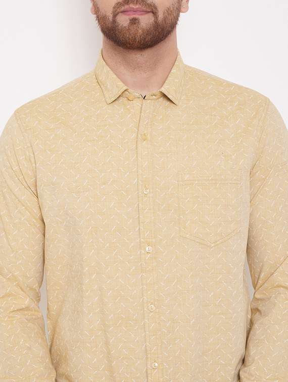 beige printed casual shirt - 17463469 - Standard Image - 4
