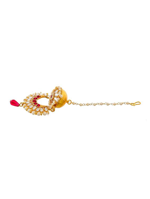 gold brass maang teekas & passa - 17463756 - Standard Image - 4