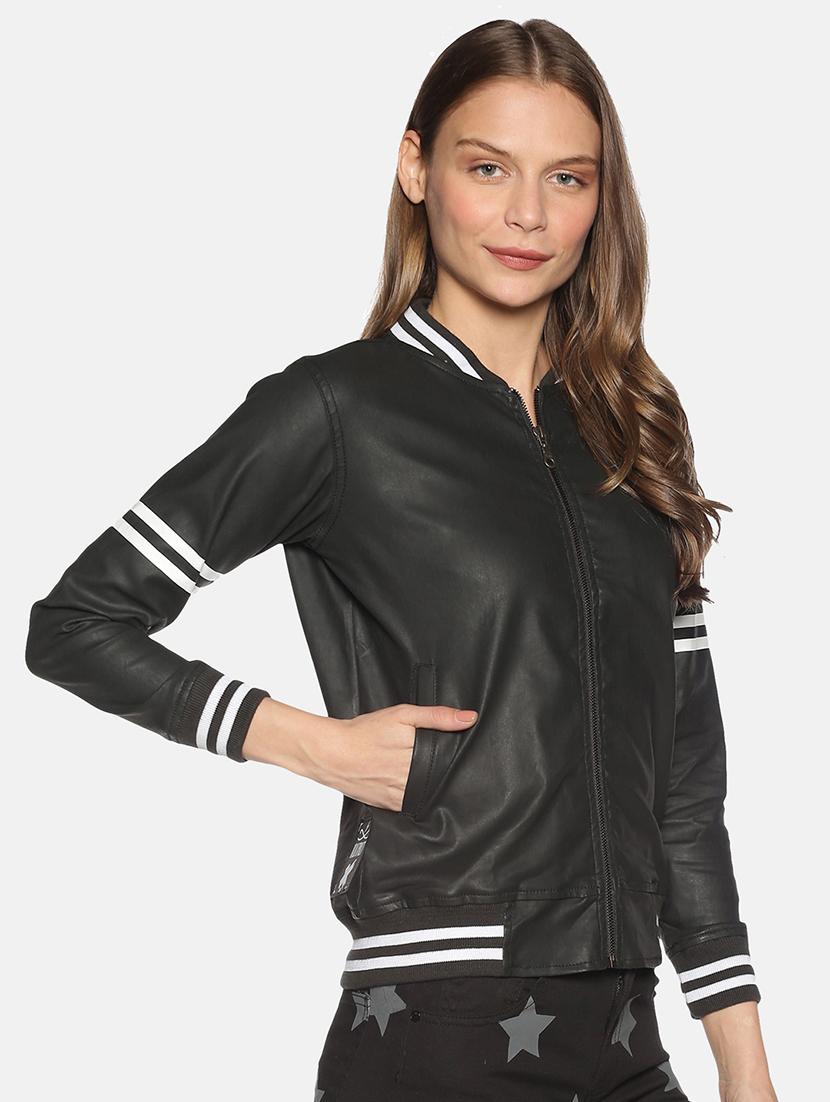 varsity striped bomber jacket - 17465196 - Standard Image - 1