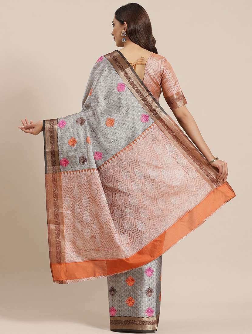 women self design bordered saree with blouse - 17465482 - Standard Image - 1