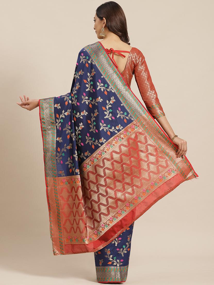 floral banarasi saree with blouse - 17465486 -  Standard Image - 1