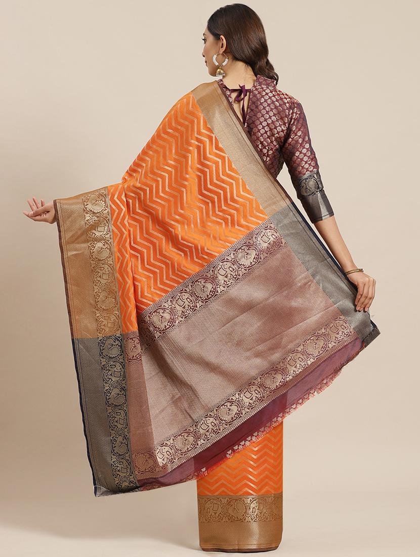 women's banarasi saree with blouse - 17465491 - Standard Image - 1