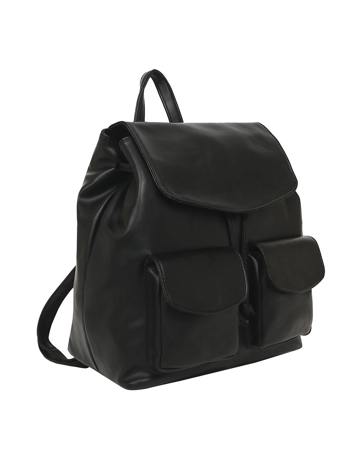 black leatherette (pu) regular backpack - 17466678 - Standard Image - 4