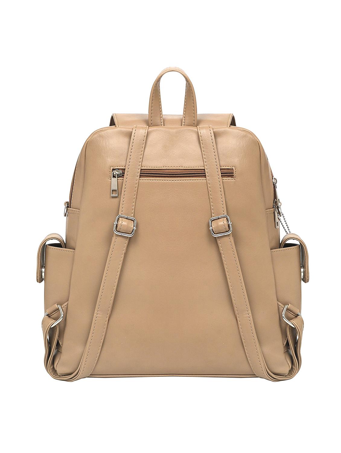 nude leatherette (pu) regular backpack - 17466681 -  Standard Image - 1