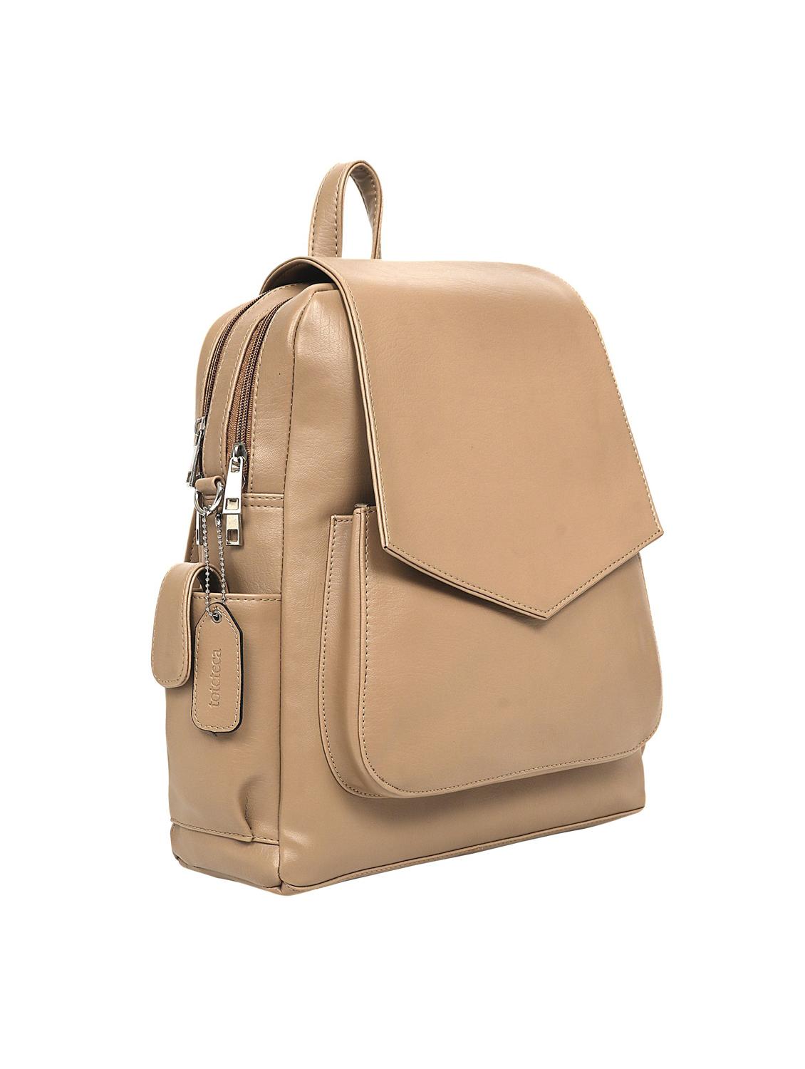 nude leatherette (pu) regular backpack - 17466681 - Standard Image - 4