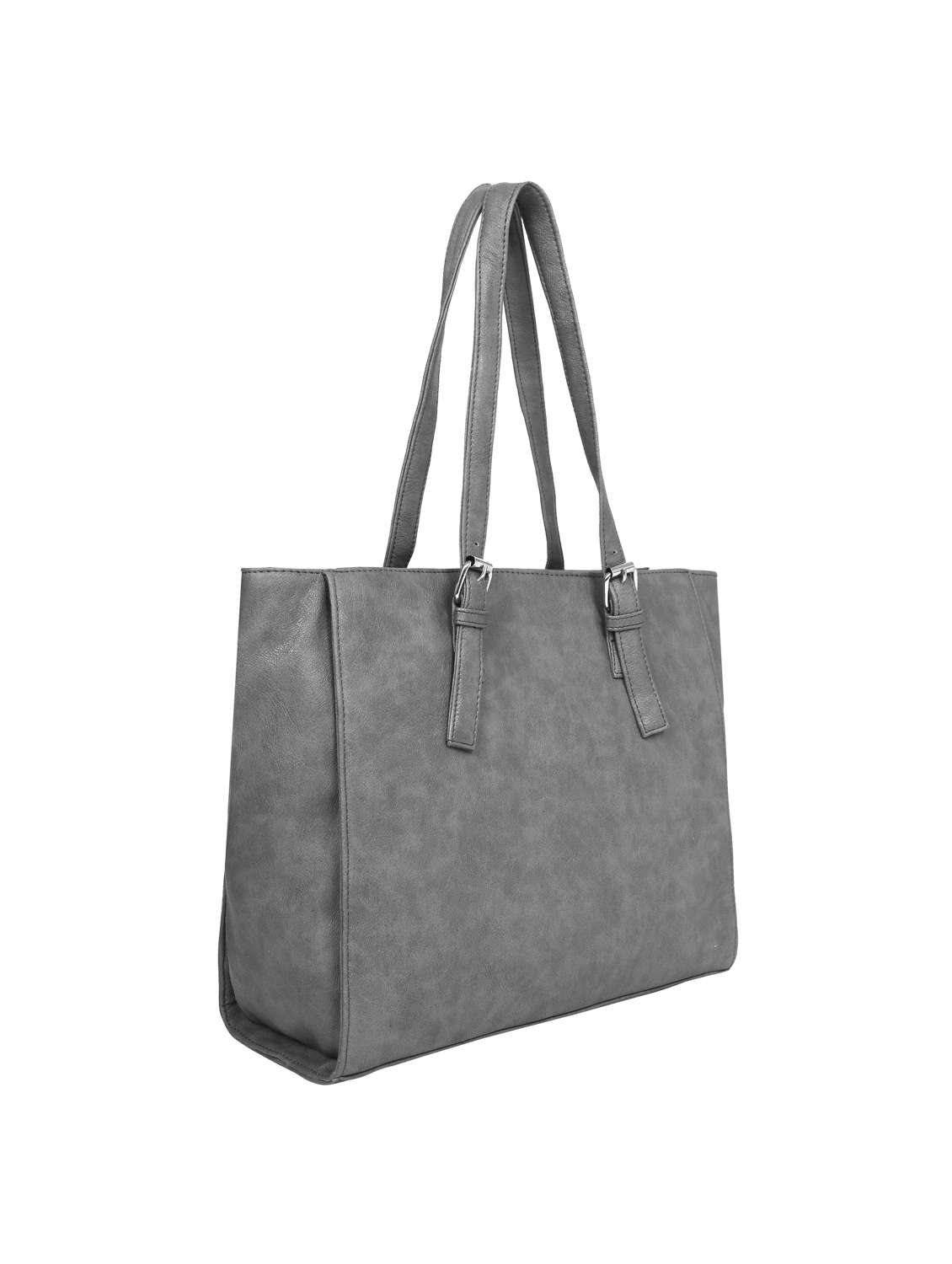 grey leatherette (pu) handbag - 17466717 - Standard Image - 4