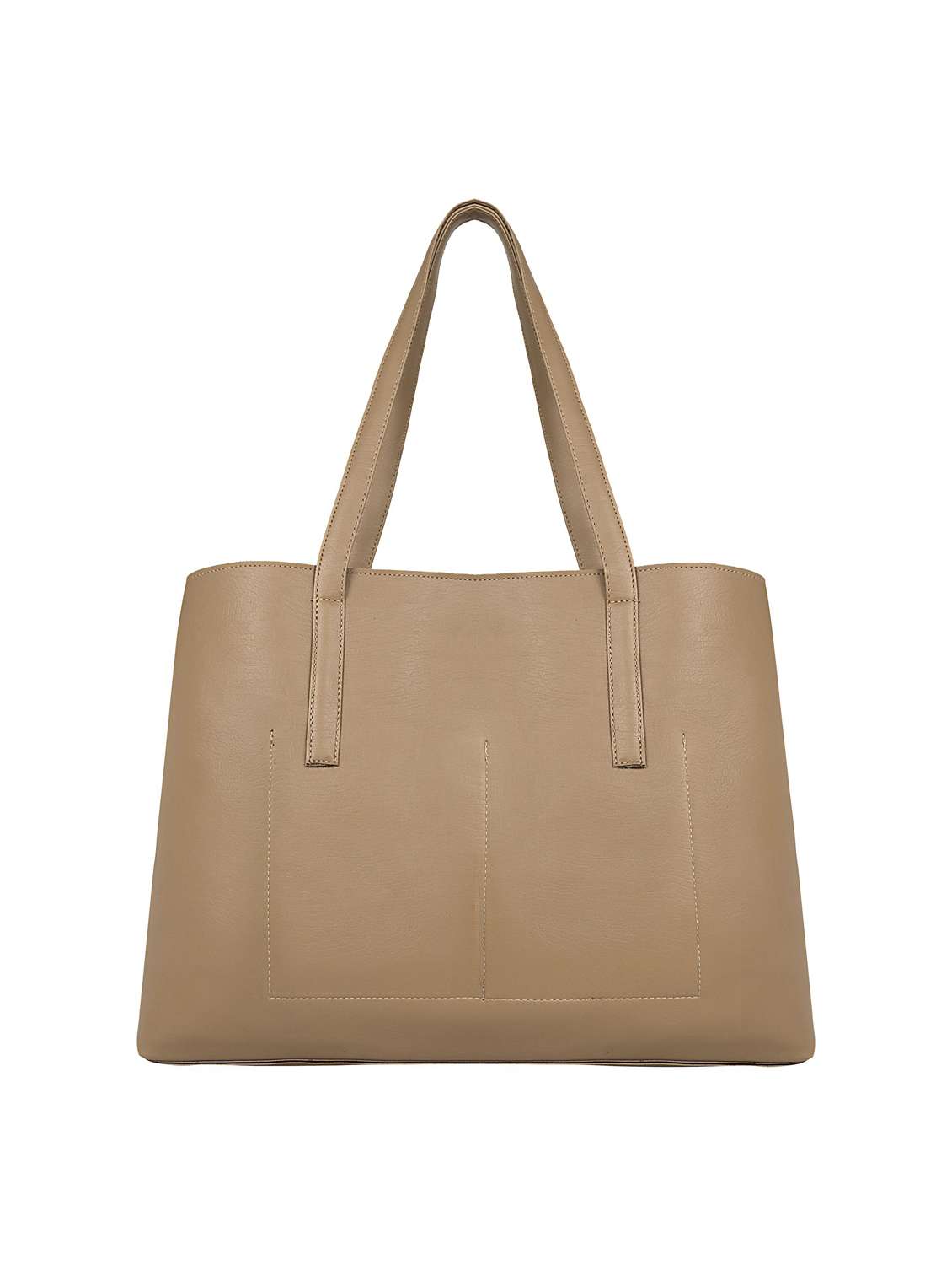 nude leatherette (pu) handbag - 17466727 -  Standard Image - 1