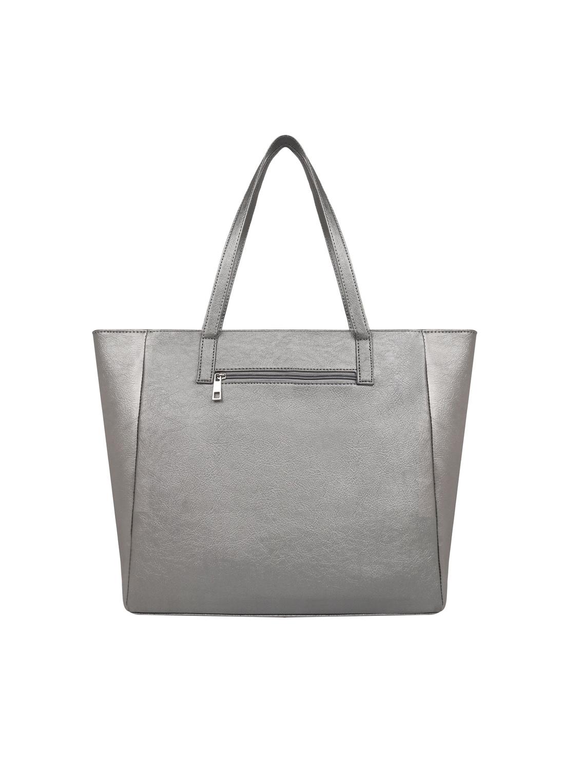 silver leatherette (pu) handbag - 17466739 -  Standard Image - 1