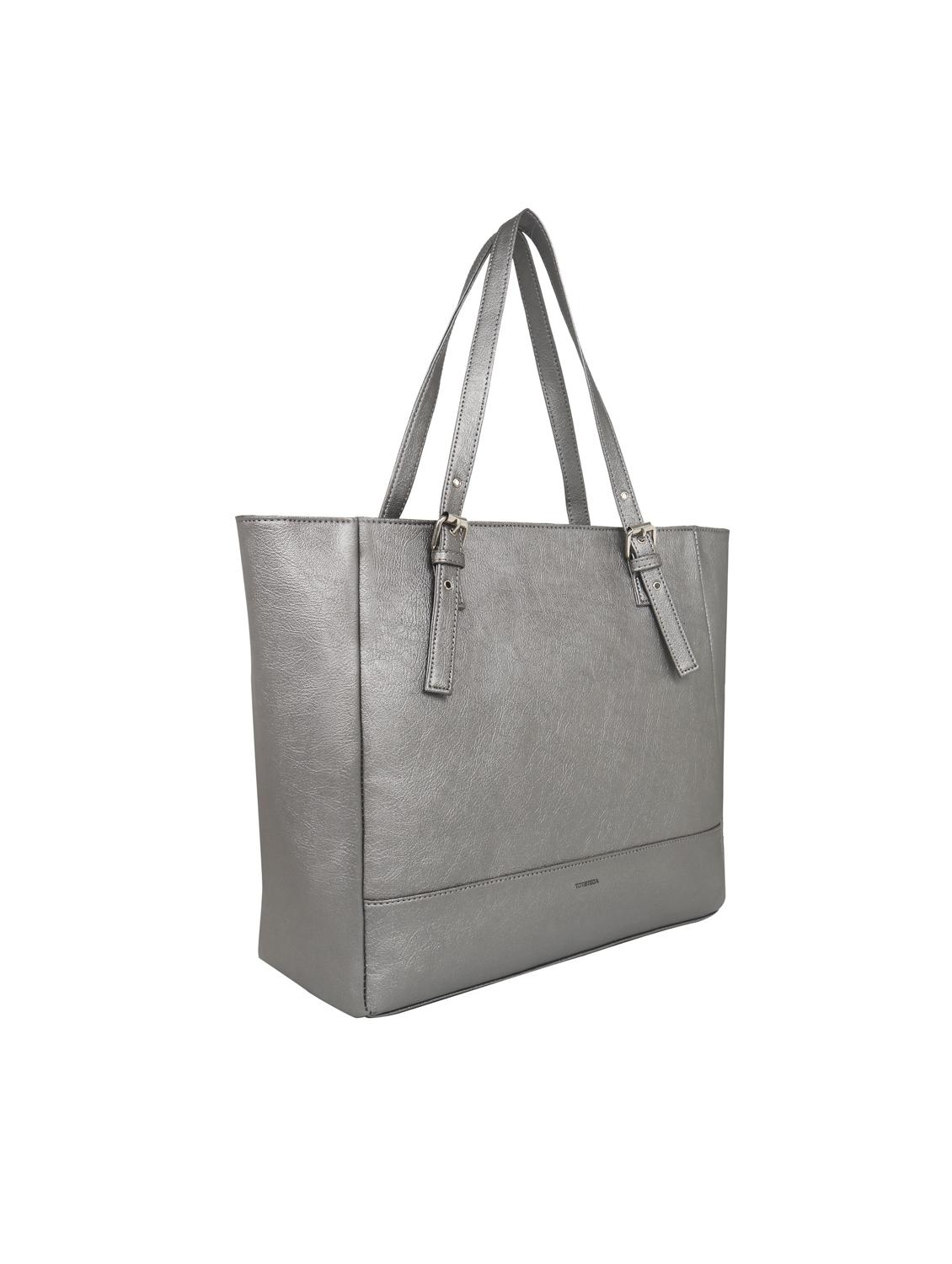 silver leatherette (pu) handbag - 17466739 - Standard Image - 4