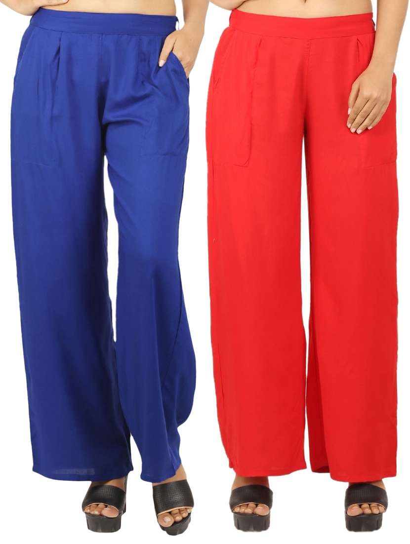 set of 2 solid palazzo