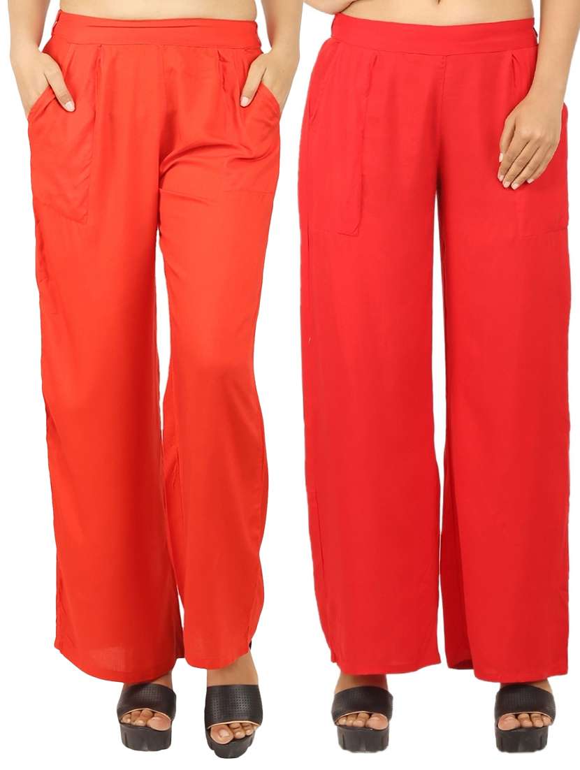 set of 2 solid palazzo