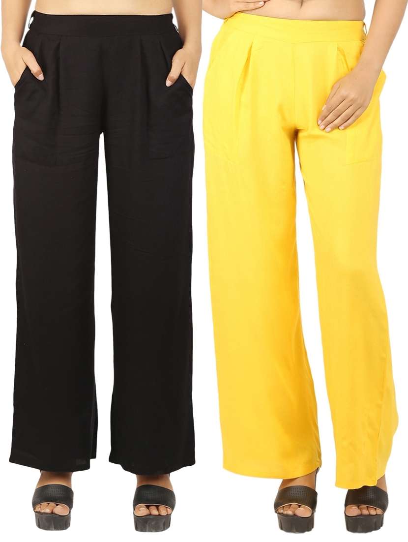 set of 2 solid palazzo