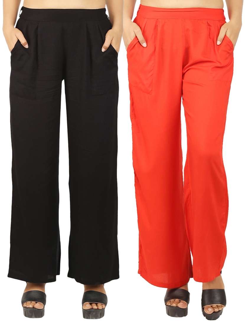 set of 2 solid palazzo