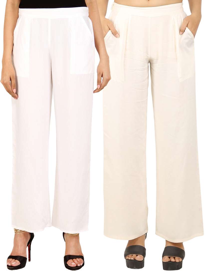 set of 2 solid palazzo