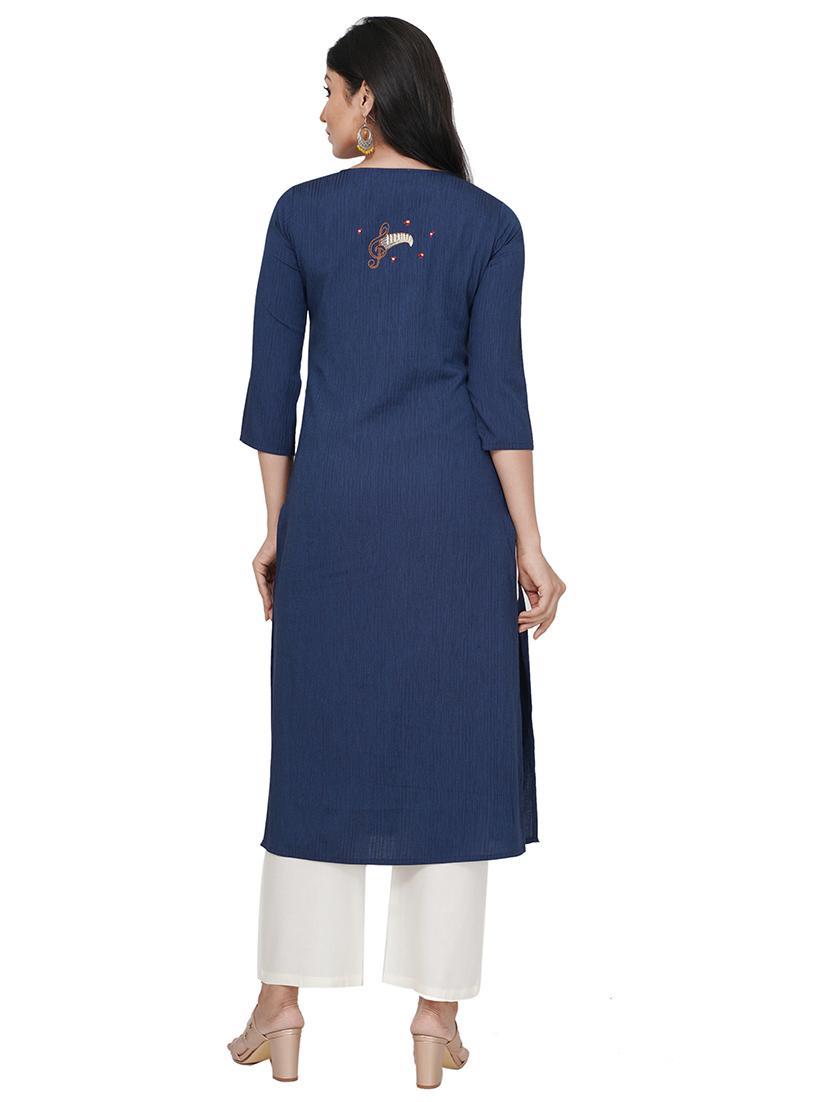 solid straight kurta - 17466956 -  Standard Image - 1