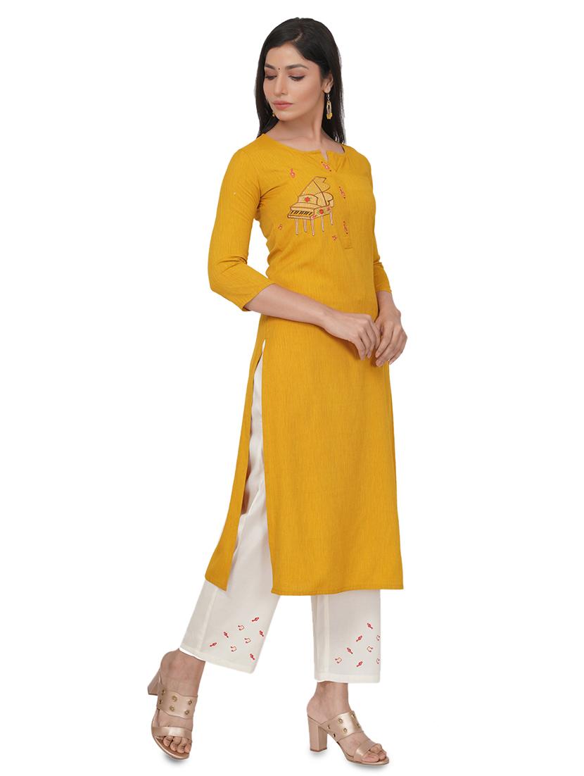 embroidered straight kurta - 17466958 -  Standard Image - 1