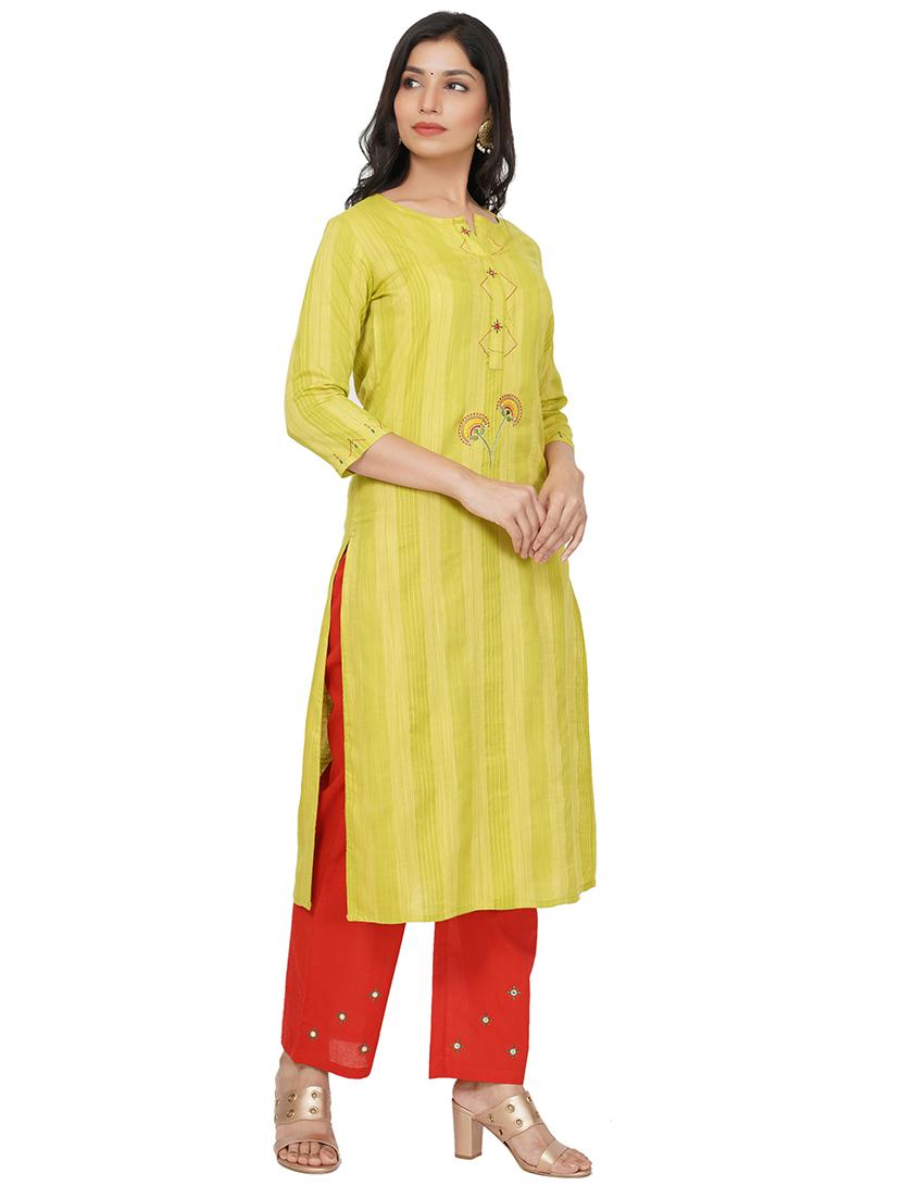 embroidered straight kurta - 17466981 -  Standard Image - 1