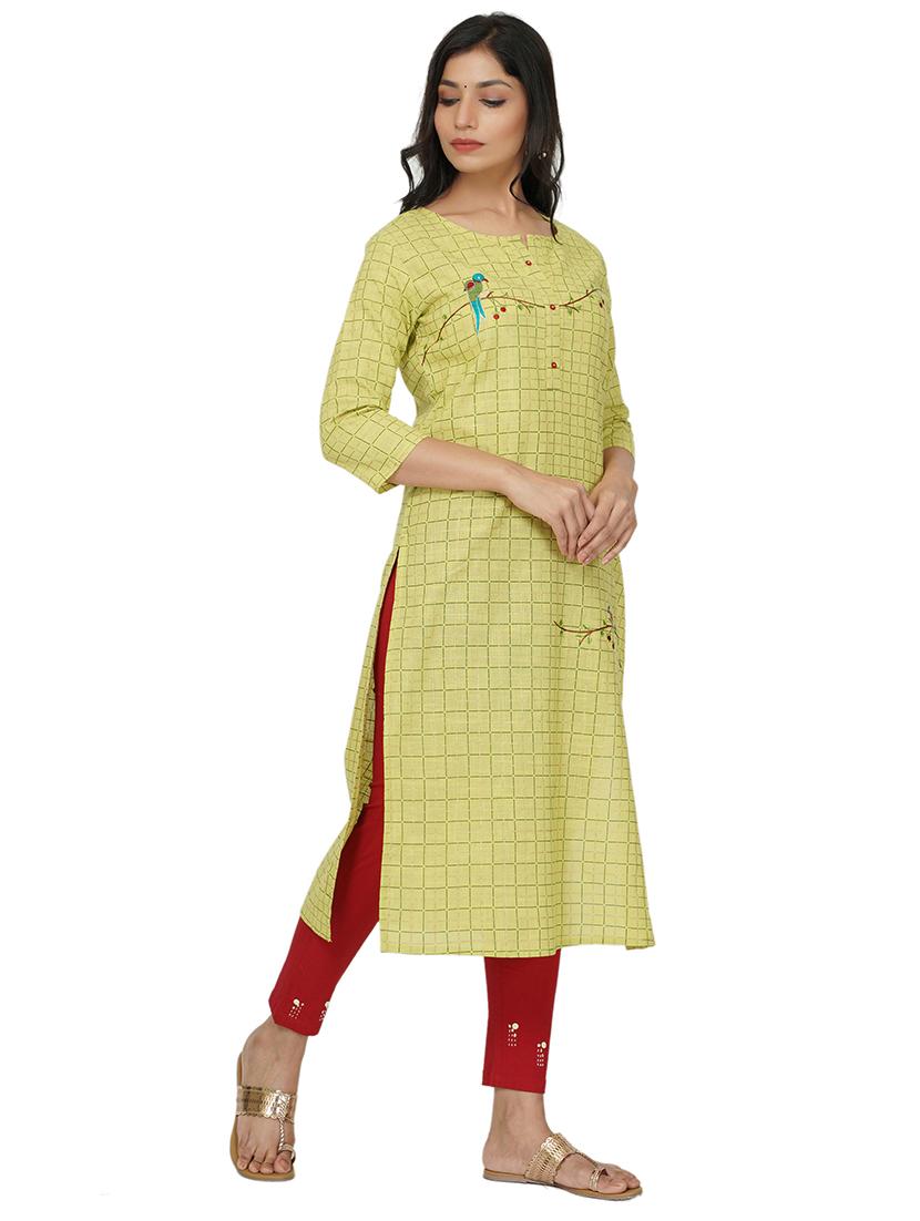embroidered straight kurta - 17466983 -  Standard Image - 1
