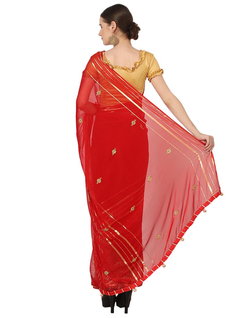 self design embroidered saree with blouse - 17467078 - Standard Image - 1