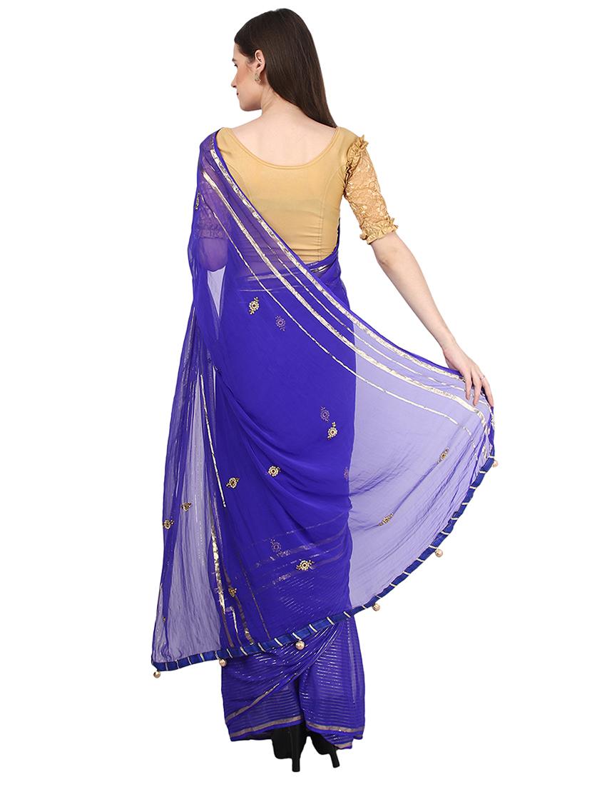 self design embroidered saree with blouse - 17467086 -  Standard Image - 1